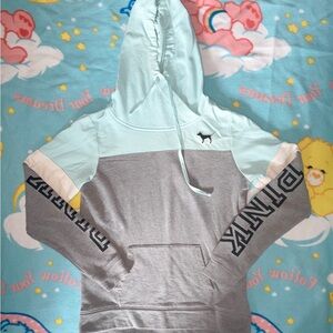 Victoria’s Secret Pink hoodie light blue and gray